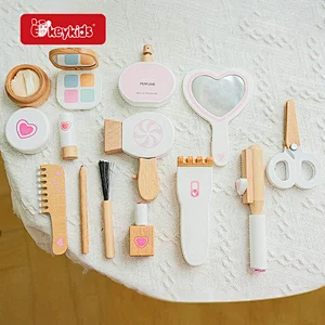 Kids Pretend Makeup Play Set Simulation Wooden Dressing Table With Chair W08H201